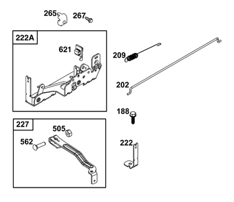Controls Group Diagram and Parts List for 09P802-0011-H5 020000 - 09Z999 Briggs and Stratton Engine